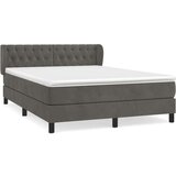  Box spring postelja z vzmetnico temno siva 140x200 cm žamet, (20723557) | Shoptok.si