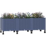  Vrtni saksija s kotačima Plavo Sivo 120 x 40 x 48 cm PP | Eponuda.ba