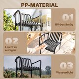  Set od 4 vrtne stolice koje se mogu slagati jedna na drugu s letvičastim naslonima za ruke ergonomske tamno sive | shoptok.hr