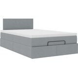 vidaXL Otomanska postelja z vzmetnico siv 120x200 cm blago | Shoptok.si