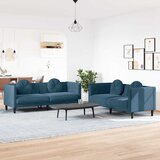  2-dijelni set sofa s jastucima plavi baršunasti | shoptok.hr