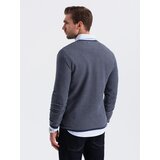 Ombre Men's knitted sweater with structured dots - navy blue | Eponuda.ba