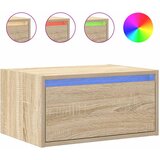 Maison Chic Stenska Nočna omarica - Nočna miza z LED lučkami sonoma hrast, (21690072) | Shoptok.si
