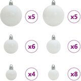 vidaXL Set božičnih okraskov med 150 LED 61 pcs Bela Plastika | Shoptok.si
