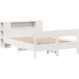 vidaXL Krevet s regalom z knjige bez madraca bijeli 120x190cm borovina | shoptok.hr