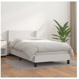  S oprugama i madracem bijeli 80 x 200 cm od umjetne kože | shoptok.hr