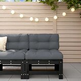  Srednja vrtna sofa crna od masivne borovine | shoptok.hr