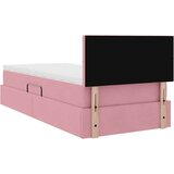 vidaXL Postelja s shranjevanjem z vzmetnico Roza 100 x 200 cm Žamet, (5000100471) | Shoptok.si