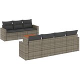 vidaXL Vrtna sedežna garnitura 8-delna z blazinami siv poli ratan, (21032749) | Shoptok.si