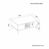 Hanah home Club sto Felix, 90x40.6x60 cm, Antracit | Eponuda.ba