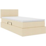 Krevet s madracem i skladištem s uzglavljem Krema 100 x 200 cm | Eponuda.com