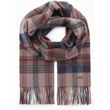 Ombre Men's Scottish check scarf with tassels - brown and brick | Shoptok.si