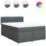 Maison Chic Box spring postelja - Vzmetna postelja z vzmetnico temno siva 140x200 cm blago SL4422, (21904331) | Shoptok.si