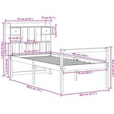  Knjižna postelja brez vzmetnice bela 75x190 cm trdna borovina, (5000123374) | Shoptok.si