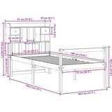 Krevet s regalom za knjige bez madraca bijeli 75x190cm borovina - Bijela 75 x 190 cm | shoptok.hr