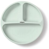 BabyOno Silikonski okrugli tanjur s odjeljcima i vakuumom 6 m+, mint | shoptok.hr