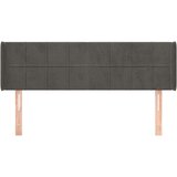  Uzglavlje s ušima tamnosivo 147x16x78/88 cm baršunasti | shoptok.hr