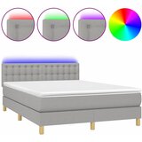  box spring s madracem LED svjetlosivi 140x190 cm tkanina | shoptok.hr