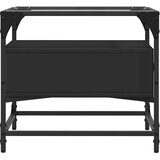  Stolić za kavu sa staklenom površinom crni 50x50x45 cm čelični | shoptok.hr