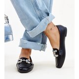 Gemre Black moccasins with zircon buckle Mali | Shoptok.si