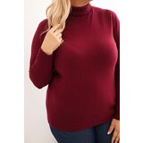 Kesi Włoski Plus Size women's sweater made of viscose in a classic cut red | Shoptok.si