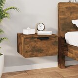 vidaXL Stenska nočna omarica dimljeni hrast 34x30x20 cm | Shoptok.si