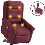 vidaXL Masažni naslonjač na podizanje od tkanine crvena boja vina | shoptok.hr