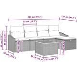  Vrtna sedežna garnitura Set 6 Siva, Bež Ratan, Tkanina, (22065019) | Shoptok.si