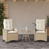  3-dijelni bistro set s jastucima bež od poliratana | shoptok.hr