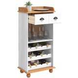  Ormar za vino ASKIM Bijela s medenim vrhom 57 x 37 x 114 cm | shoptok.hr
