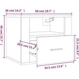  Stenska nočna omarica bela 50x36x40 cm, (20730073) | Shoptok.si