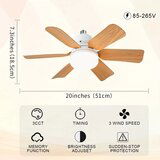 Smania LightFlower™ drveni stropni LED ventilator (E27 grlo) | shoptok.hr