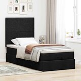 vidaXL Otomanski posteljni okvir z vzmetnico črn 80x200 cm blago | Shoptok.si