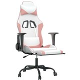  Masažna igraća stolica s osloncem bijelo-ružičasta umjetna koža | shoptok.hr