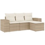 Maison Chic Seti vrtnega pohištva - Vrtna garnitura - Vrtni pohištvo set 4-delna z blazinami bež poli ratan, (21811117) | Shoptok.si