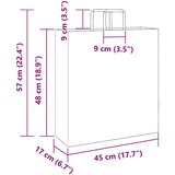 vidaXL Papirnate vrećice 250 kom s ručkama smeđe 45x17x48 cm | shoptok.hr