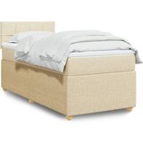 vidaXL Okvir kreveta s oprugama i madrac krem 80x200 cm od tkanine | shoptok.hr