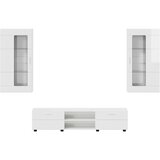  Set TV komoda FLORIN 3 pcs Visoki sjaj bijela Konstruirano drvo | shoptok.hr