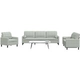 vidaXL 3-dijelni set sofa s jastucima svjetlosivi baršunasti | shoptok.hr