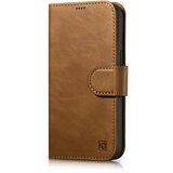 ICARER 2v1 usnjena preklopna torbica za iPhone 14 Pro Anti-RFID Oil Wax Wallet Case svetlo rjava, (21522190) Cene