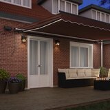 Tenda na ručno uvlačenje s LED smeđa 500 x 300 cm | shoptok.hr