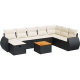 vidaXL 9-dijelni set vrtnih sofa s jastucima crni od poliratana | shoptok.hr