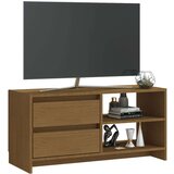 TV ormarić smeđa boja meda 80 x 31 x 39 cm od masivne borovine | shoptok.hr