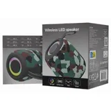 SPK-BT-LED-05-CM portable bluetooth led tws speaker, 8W, bt, fm, usb, handsfree, camo