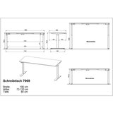 Germania Pisalna miza z nastavljivo višino/električna dvižna 80x180 cm Agenda – | Shoptok.si