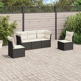 Maison Chic Seti vrtnega pohištva - Vrtna garnitura - Vrtni pohištvo set 5-delna z blazinami črn poli ratan, (21816284) | Shoptok.si