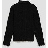 Marisse Black Mock Turtleneck Blouse Decorated With Metallic Thread | Eponuda.ba
