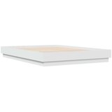 vidaXL Posteljni okvir z LED diodami bel 150x200 cm | Shoptok.si