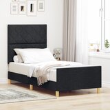 vidaXL Krevetna konstrukcija Crna 100x200 cm Tkanina cijene