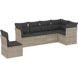  6-dijelni set vrtnih sofa od poliratana s jastucima svjetlosivi | shoptok.hr